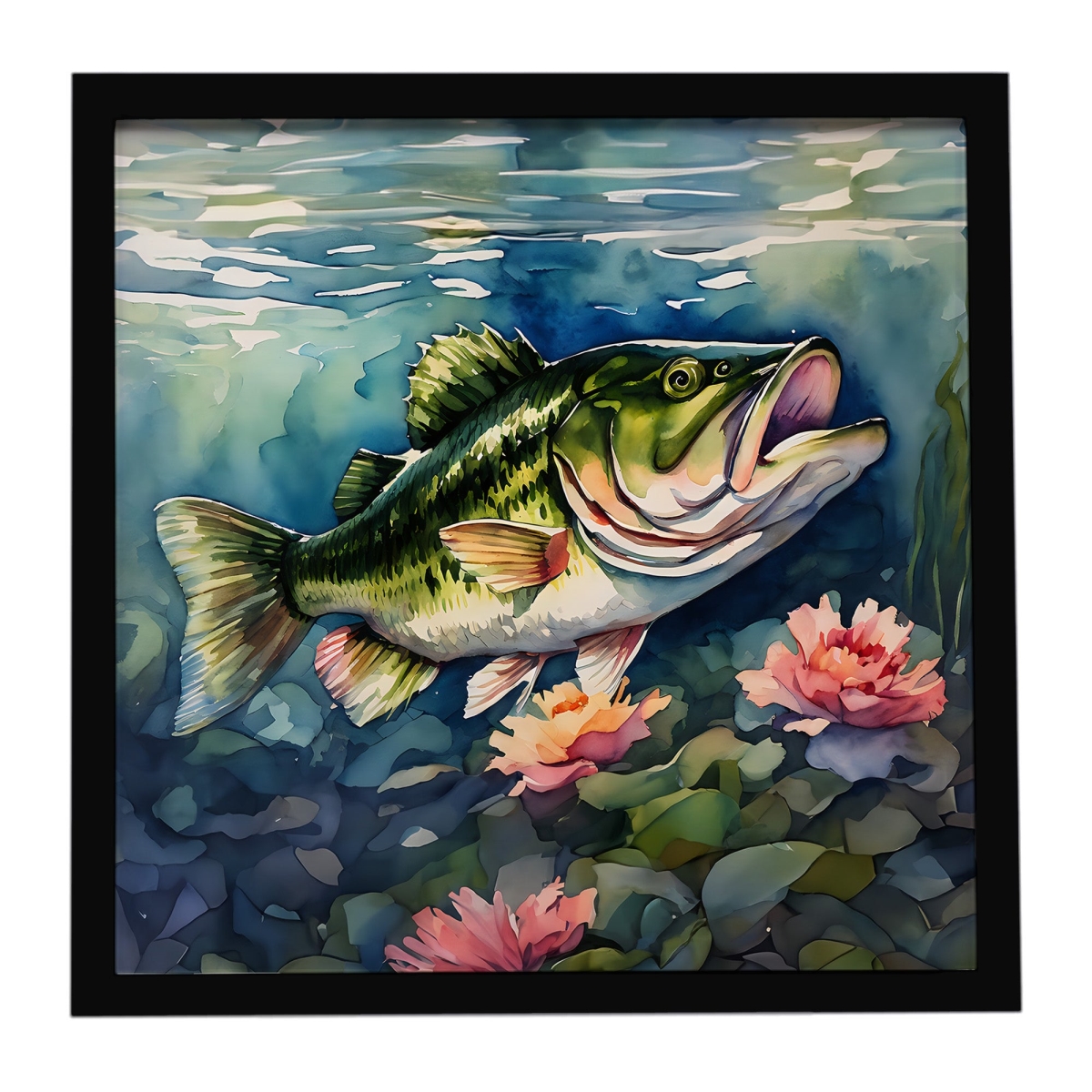 DAC2803MFP88 8 x 8 in. Largemouth Bass Framed Metal Print