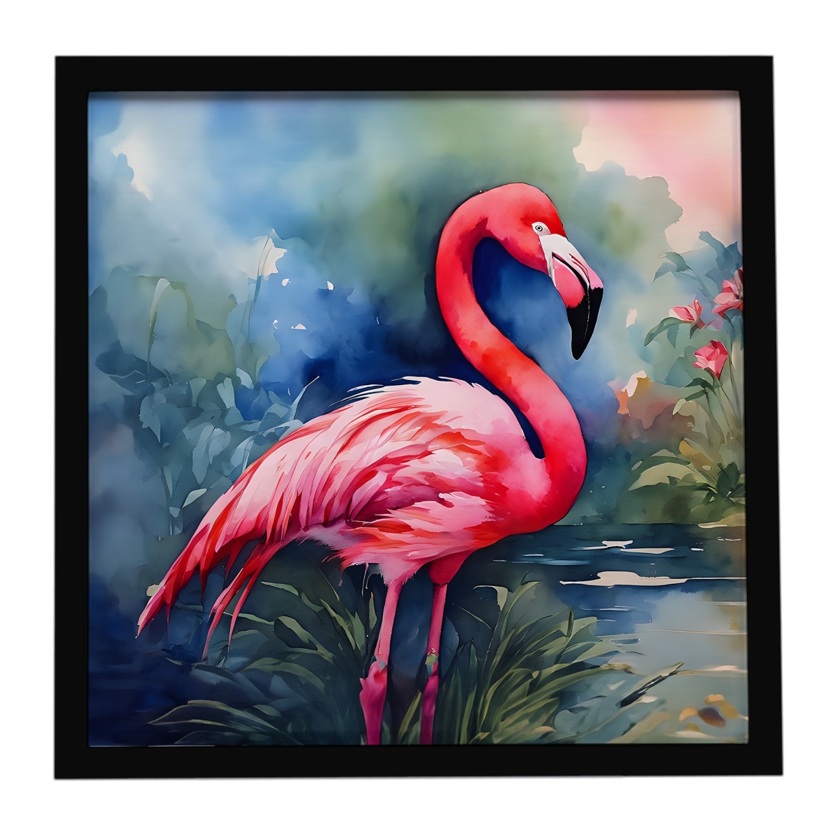 DAC2859MFP88 8 x 8 in. Flamingo Framed Metal Print