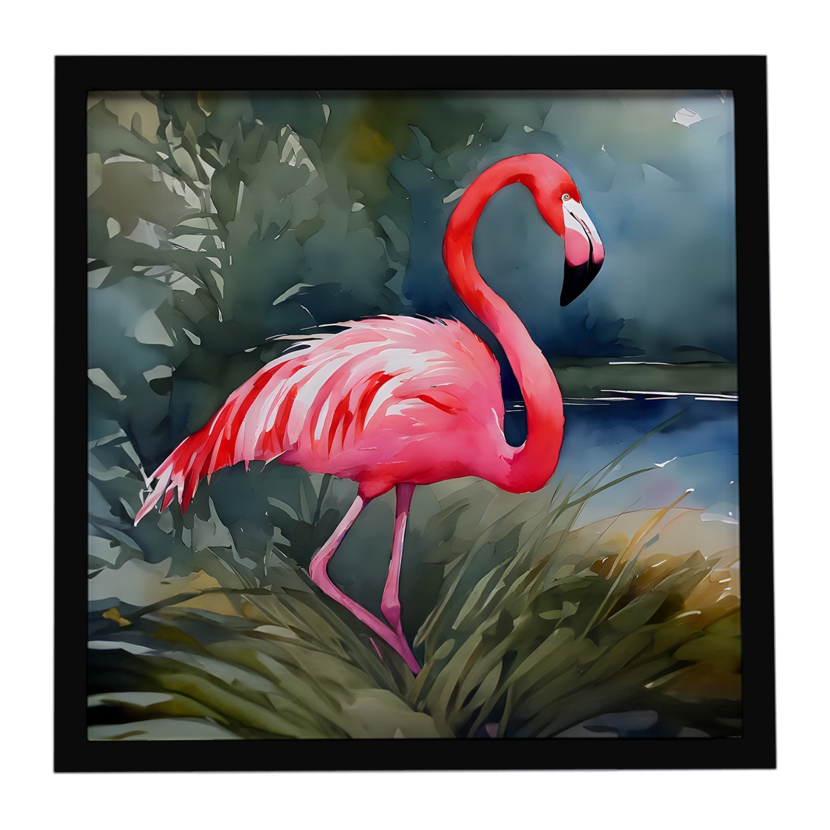 DAC2863MFP88 8 x 8 in. Flamingo Framed Metal Print