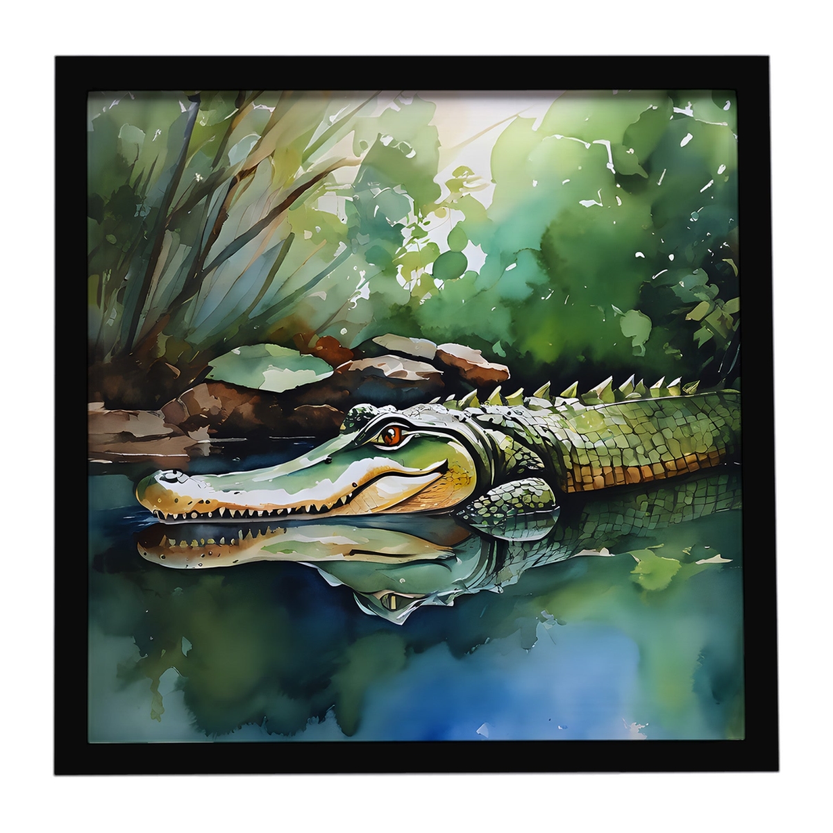DAC2869MFP88 8 x 8 in. Alligator Framed Metal Print