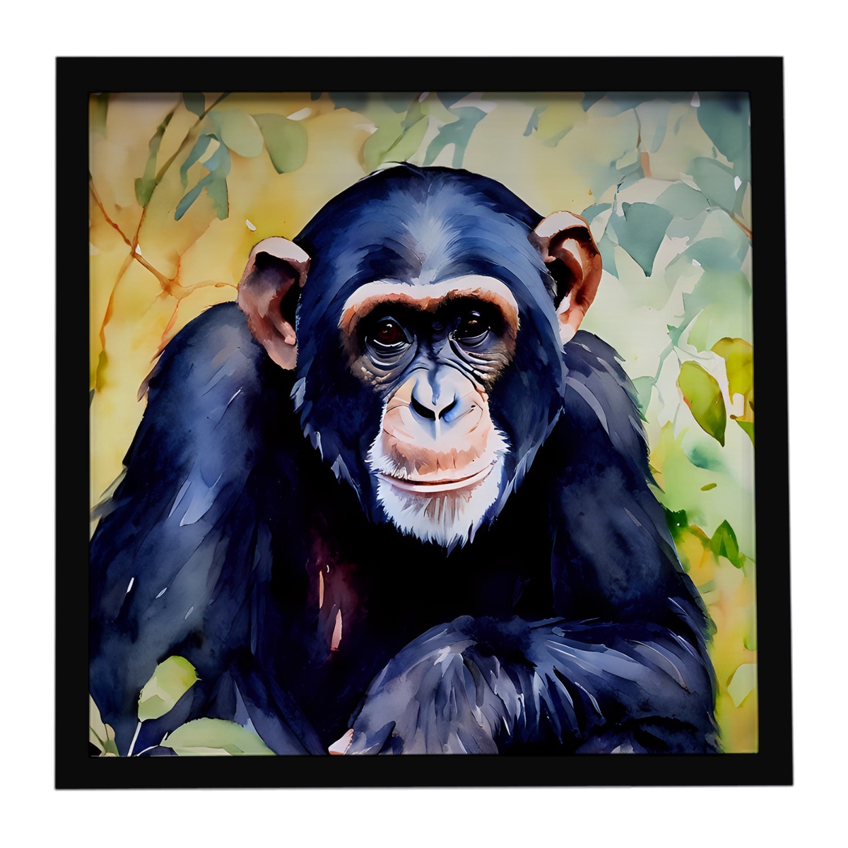 DAC2892MFP88 8 x 8 in. Chimpanzee Framed Metal Print