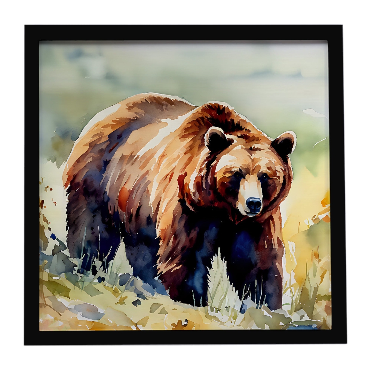 DAC2928MFP88 8 x 8 in. Grizzly Bear Framed Metal Print