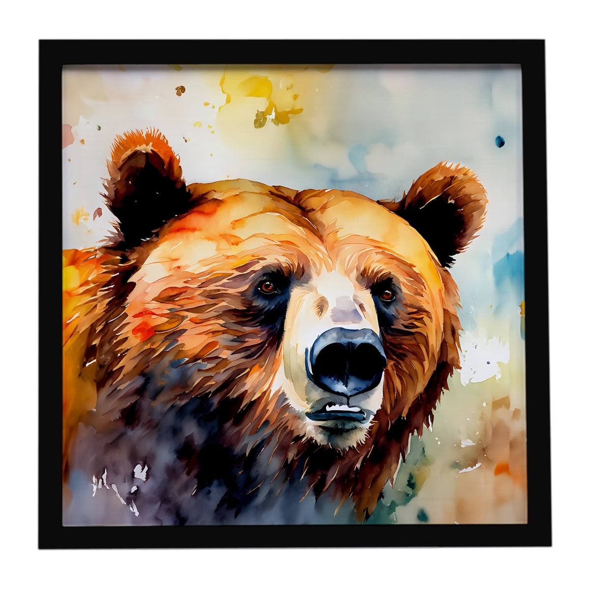 DAC2929MFP88 8 x 8 in. Grizzly Bear Framed Metal Print