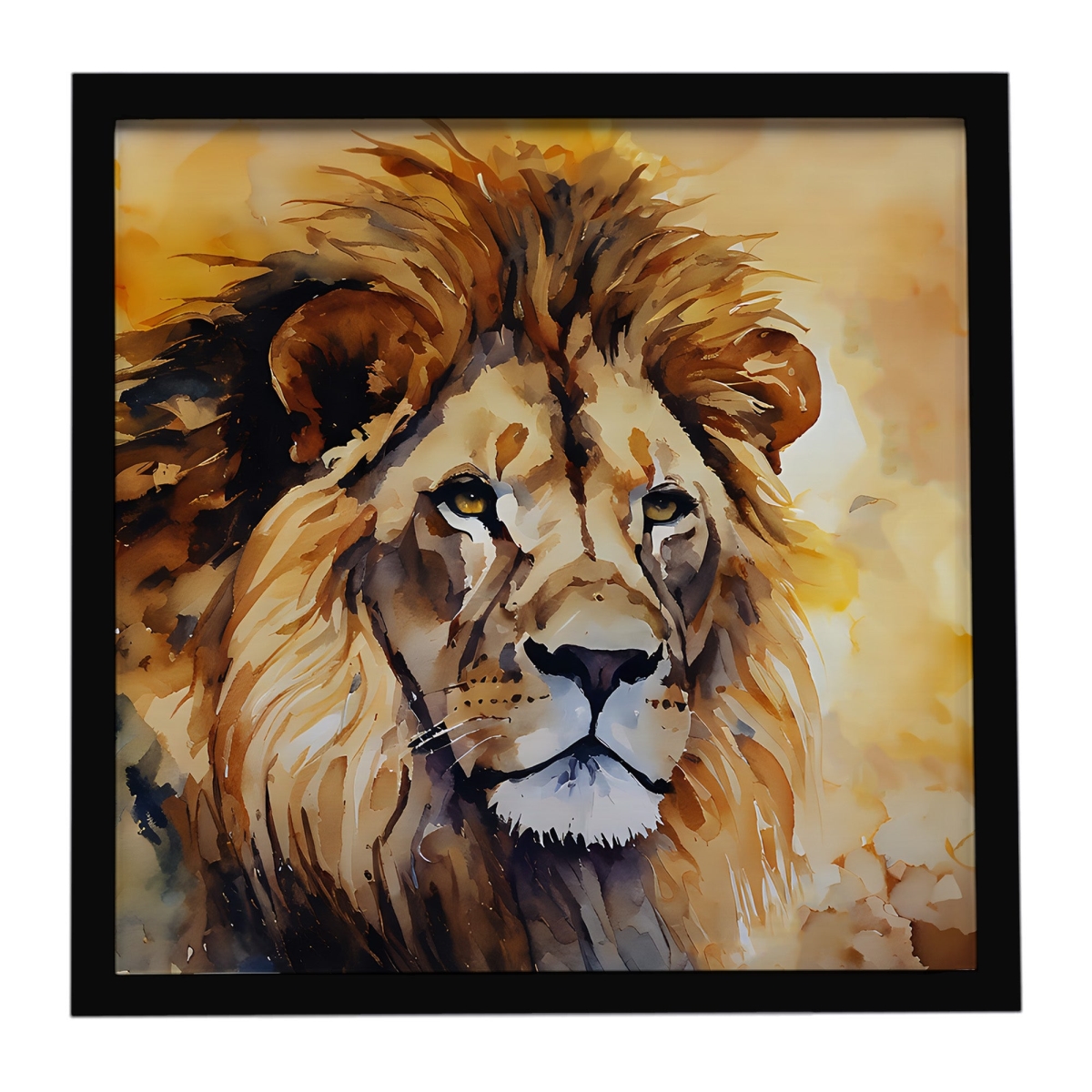DAC2950MFP88 8 x 8 in. Lion Framed Metal Print