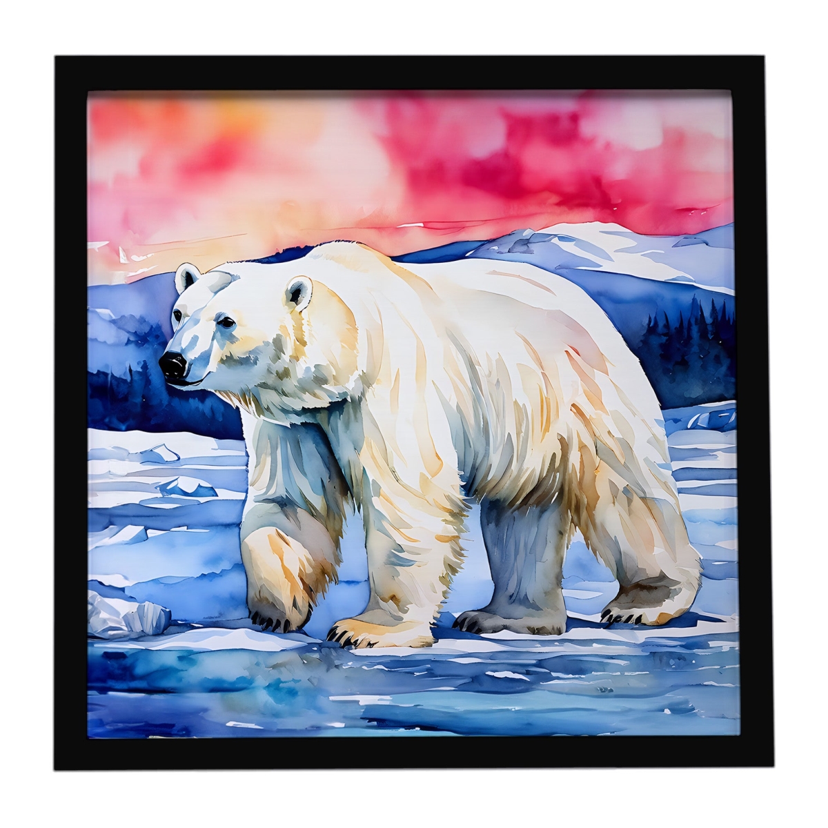 DAC2975MFP88 8 x 8 in. Polar Bear Framed Metal Print