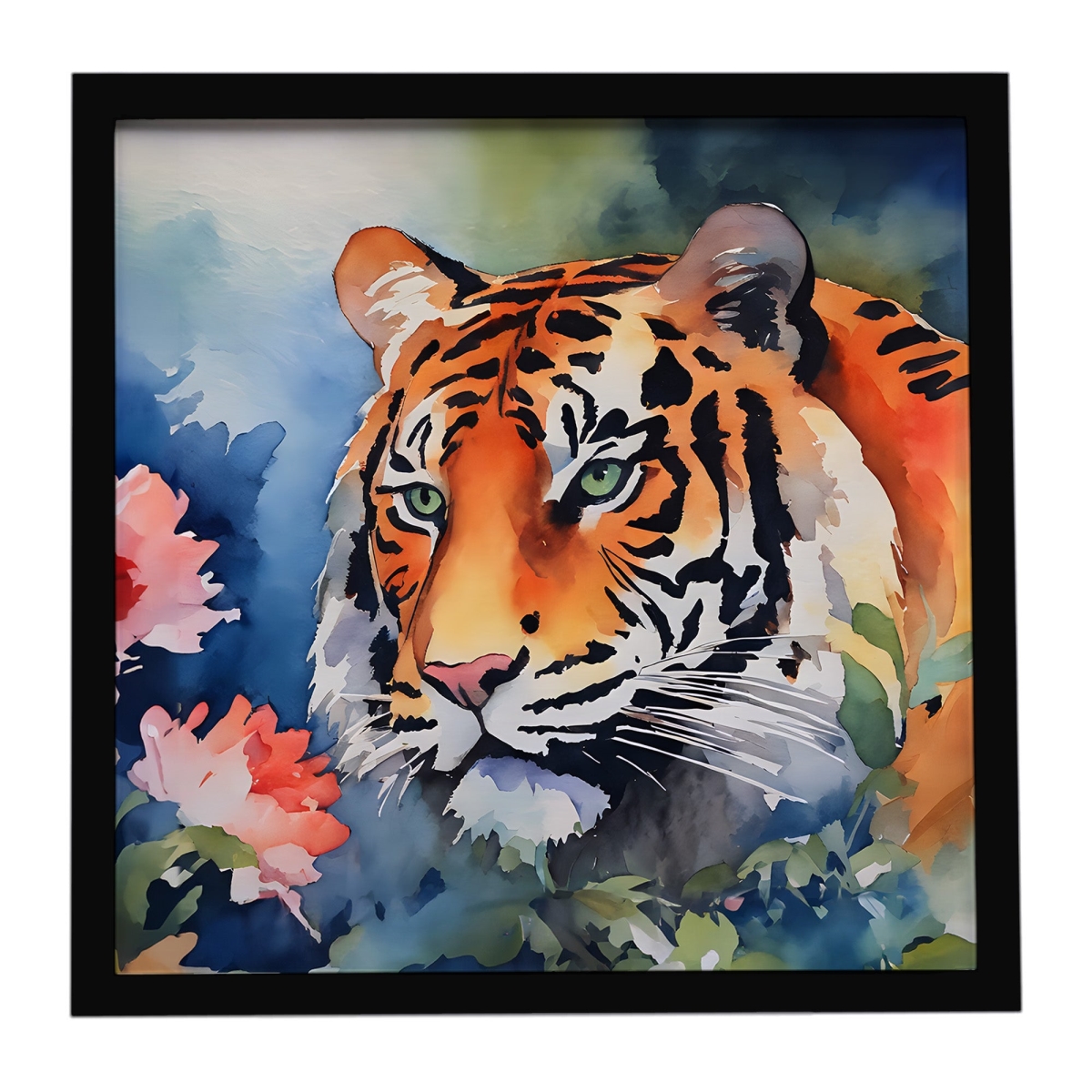 DAC2993MFP88 8 x 8 in. Tiger Framed Metal Print