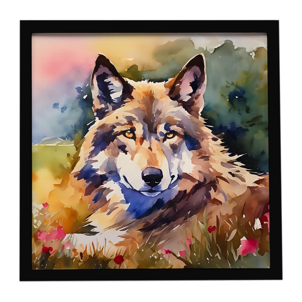 DAC3003MFP88 8 x 8 in. Wolves Wolf Framed Metal Print