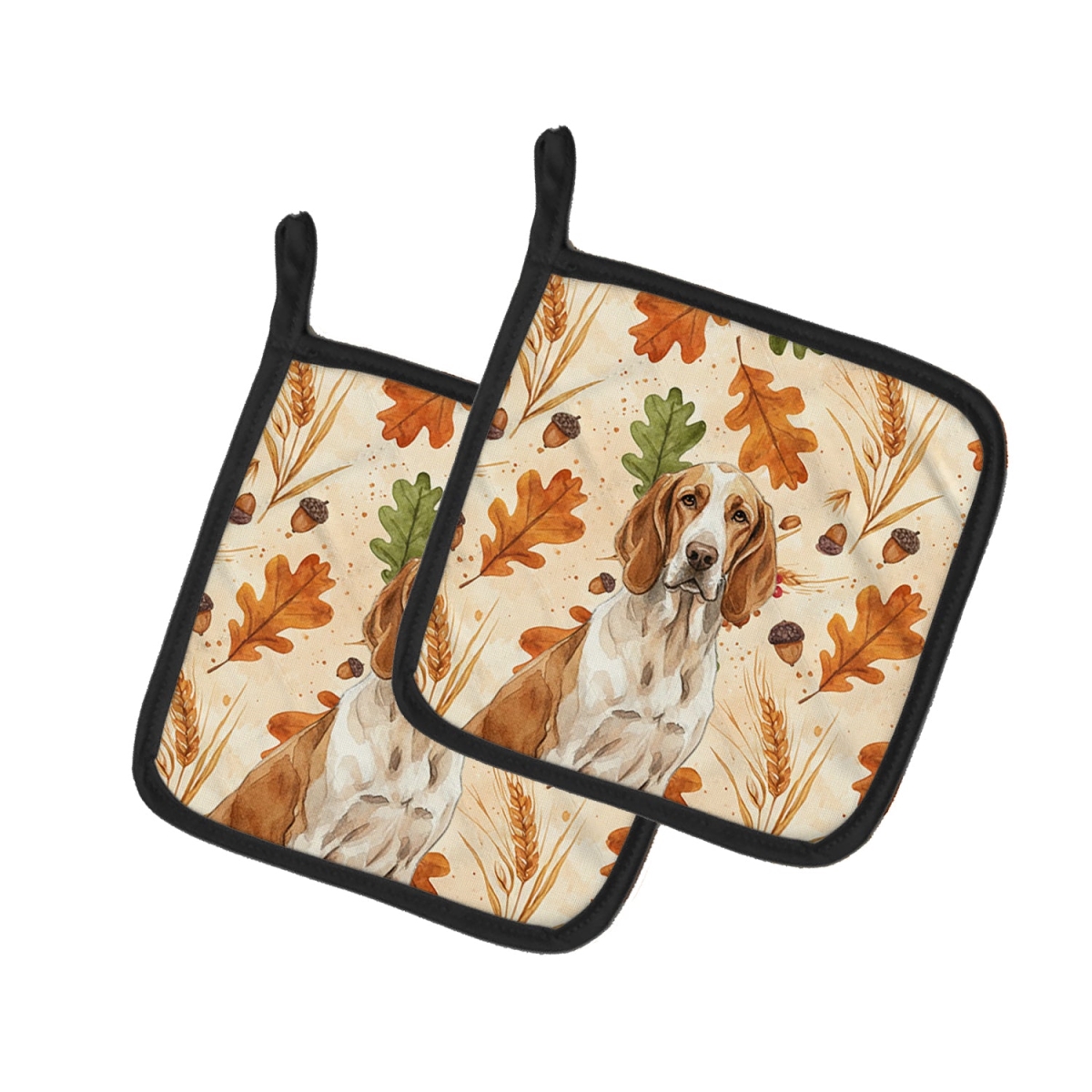Picture of Carolines Treasures WDK7739PTHD 7.5 x 7.5 in. Bracco Italiano Heirloom Fall Pair of Pot Holders