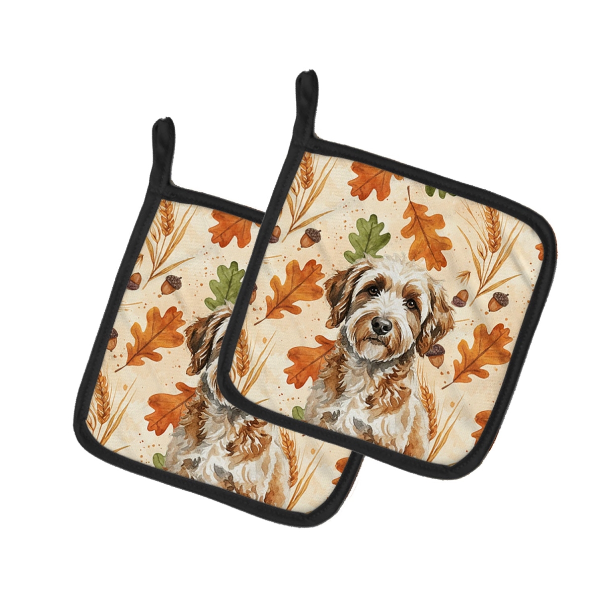 Picture of Carolines Treasures WDK7895PTHD 7.5 x 7.5 in. Lagotto Romagnolo Heirloom Fall Pair of Pot Holders