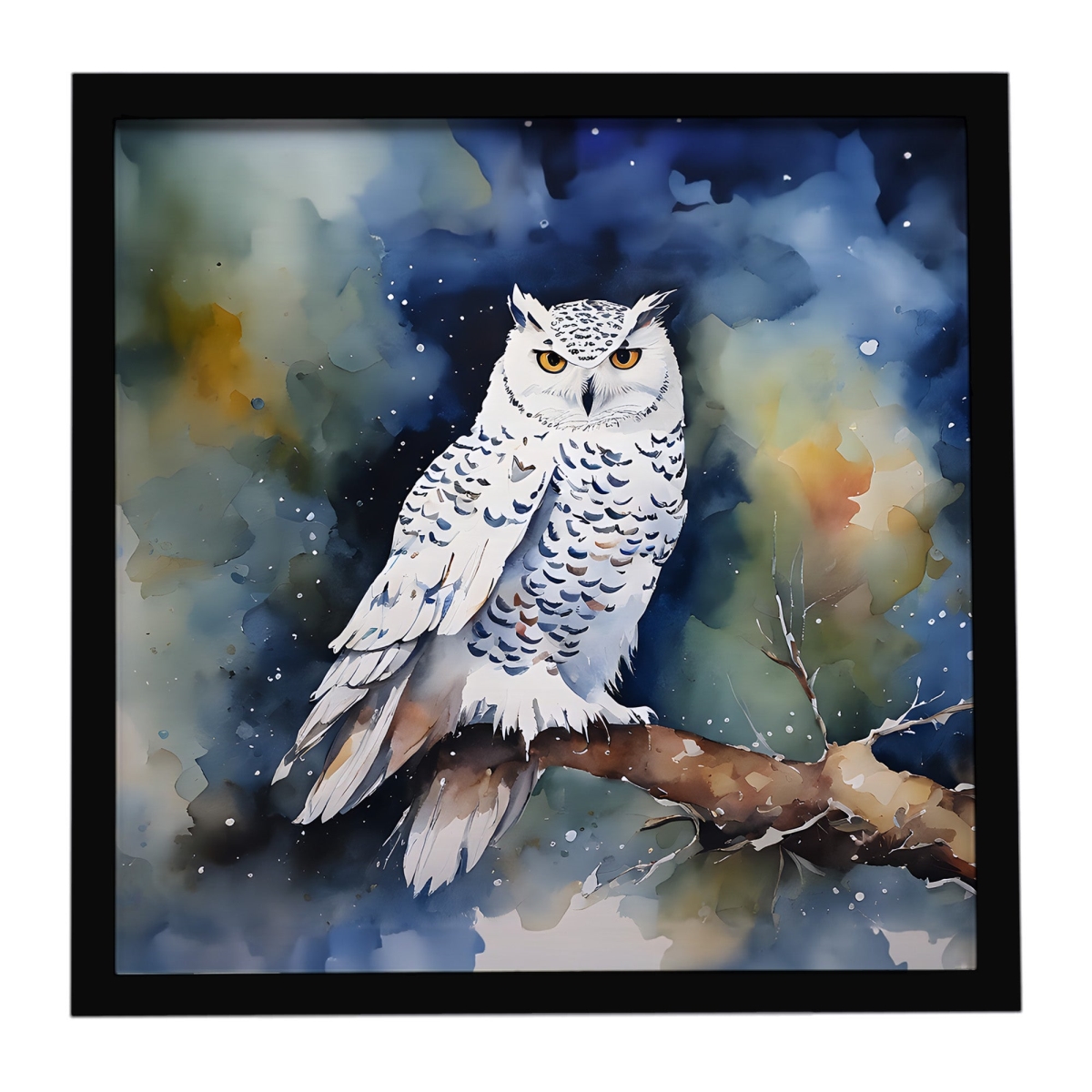 DAC3266MFP88 8 x 8 in. Snowy Owl Framed Metal Print