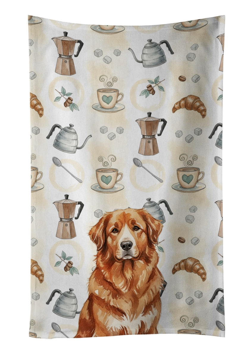 WDK7457KTWL 25 x 15 in. Reddish Brown Great Pyrenees Coffee Bar Kitchen Towel