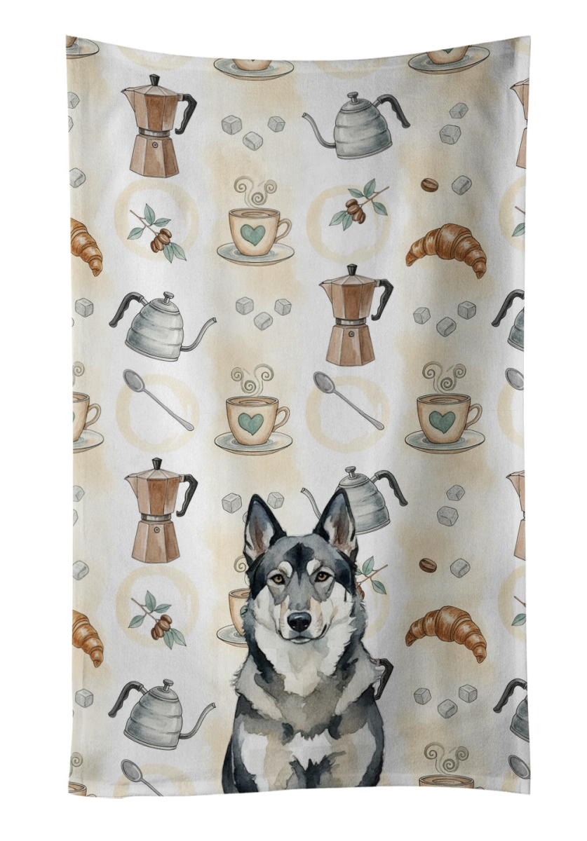 WDK7532KTWL 25 x 15 in. Norwegian Elkhound Coffee Bar Kitchen Towel