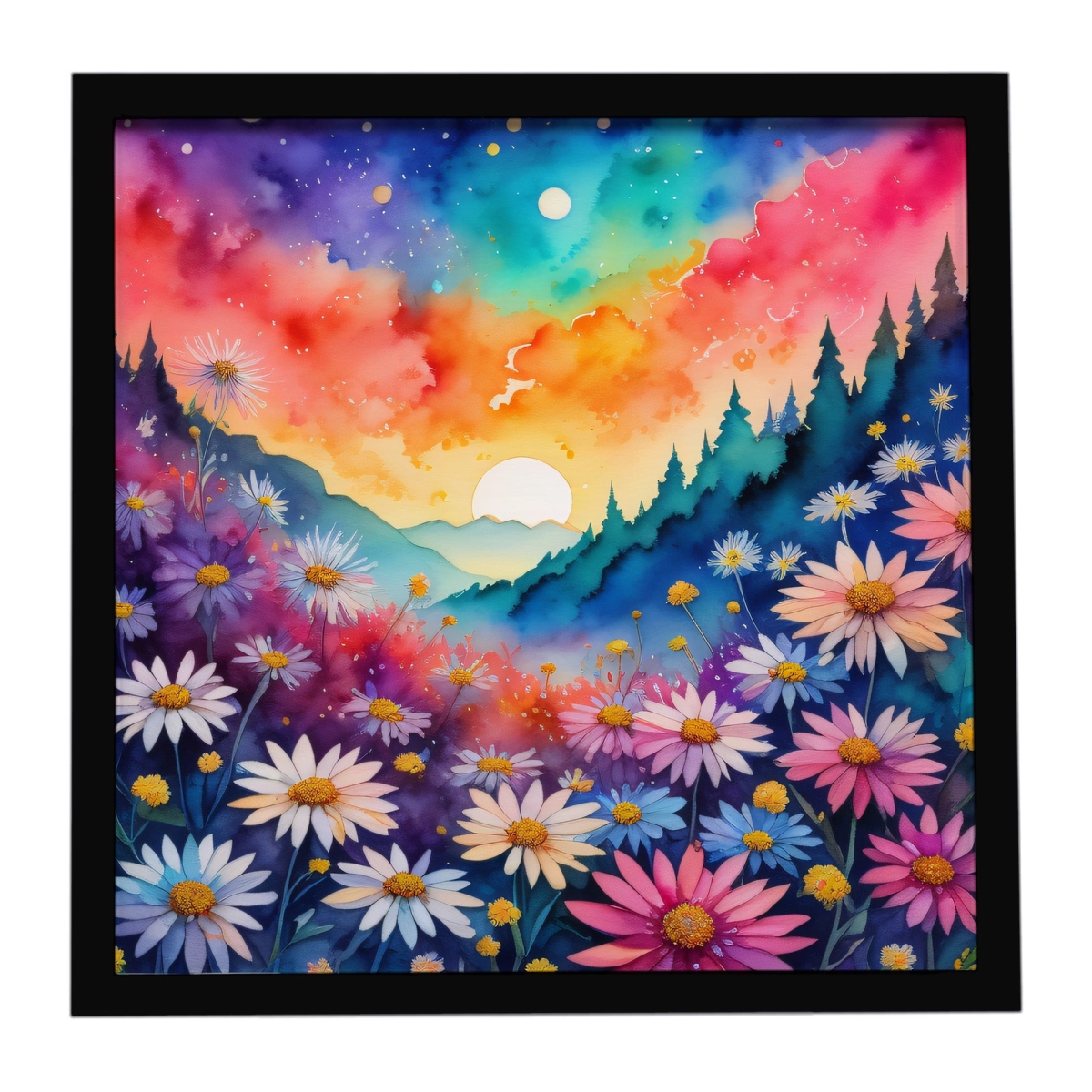 DAC1925MFP88 8 x 8 in. Colorful Asters Framed Metal Print
