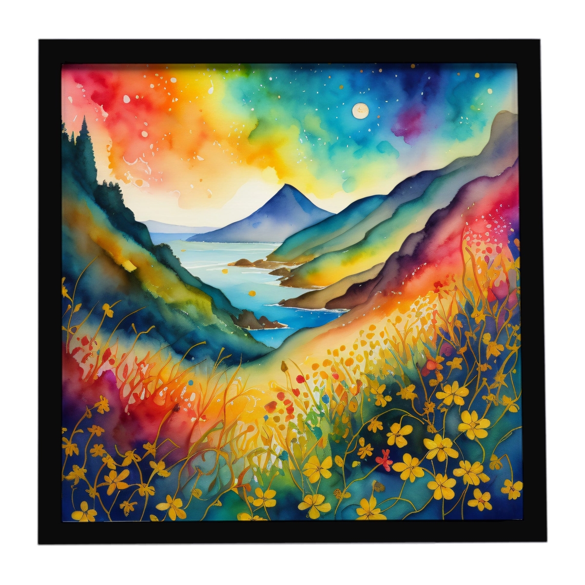DAC1966MFP88 8 x 8 in. Colorful Hypericum or St. Johns Wort Framed Metal Print