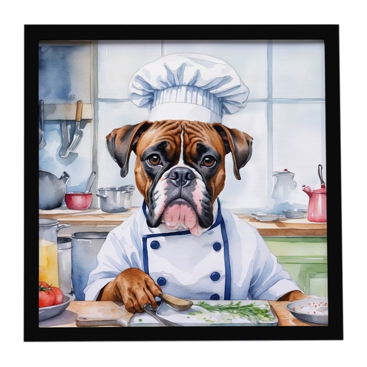 DAC6219MFP88 8 x 8 in. Boxer The Chef Framed Metal Print