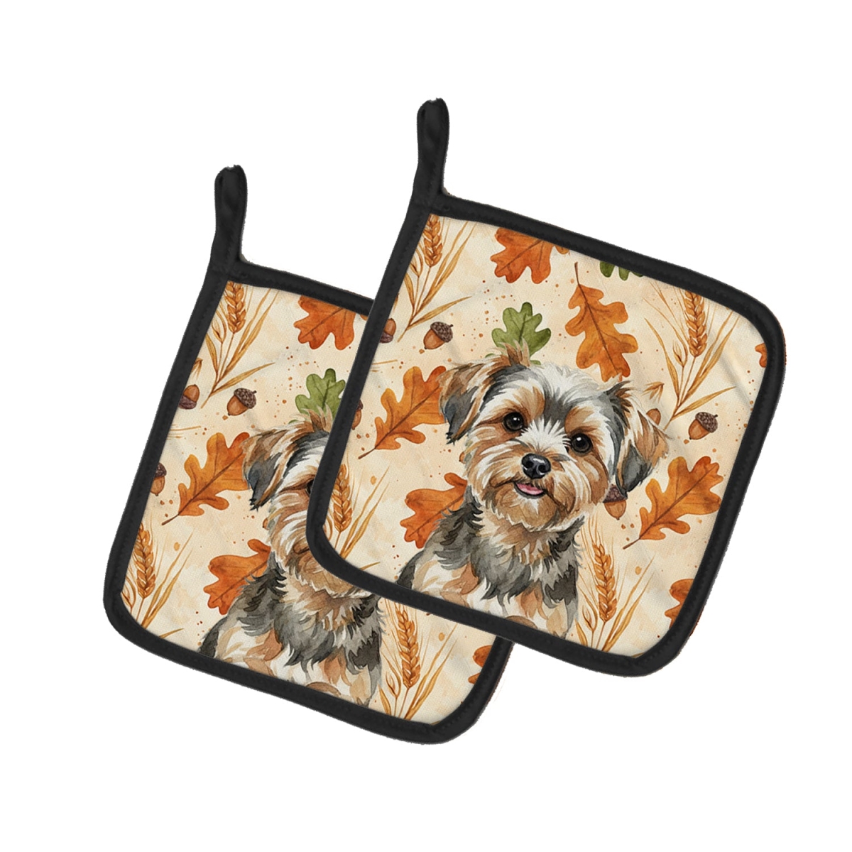 Picture of Carolines Treasures WDK8062PTHD 7.5 x 7.5 in. Yorkipoo Heirloom Fall Pair of Pot Holders