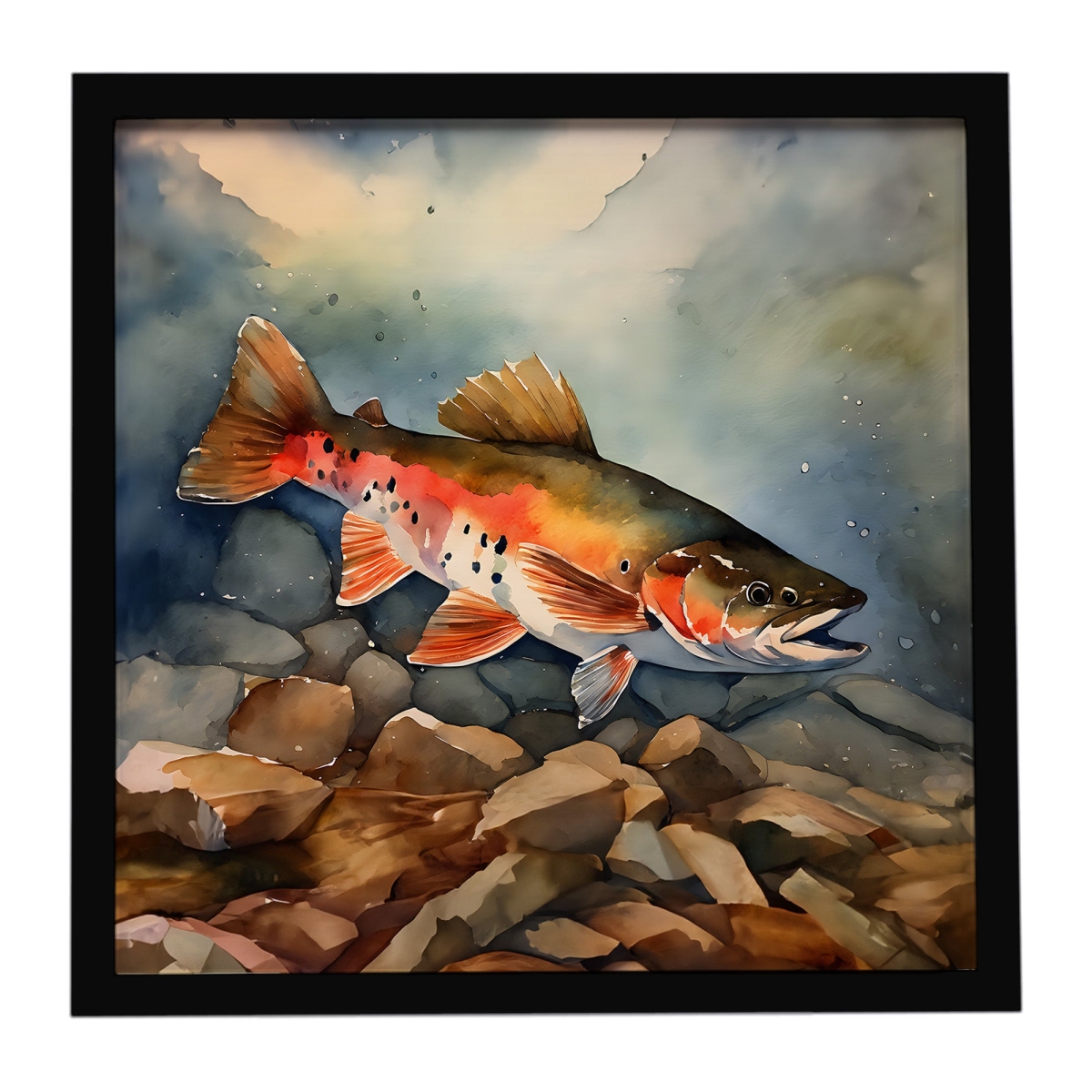 DAC2775MFP88 8 x 8 in. Brook Trout Framed Metal Print