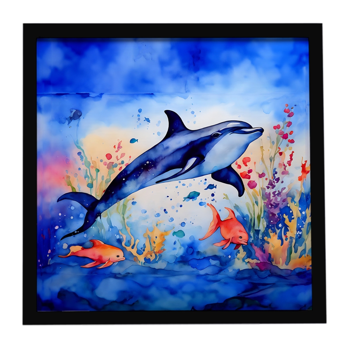 DAC2784MFP88 8 x 8 in. Dolphin Framed Metal Print