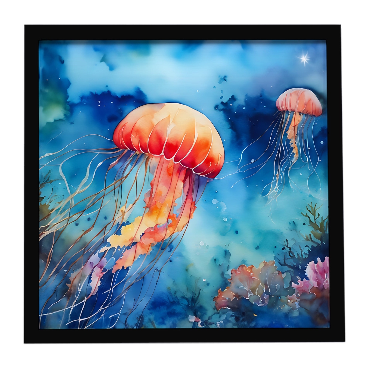 DAC2793MFP88 8 x 8 in. Jellyfish Framed Metal Print