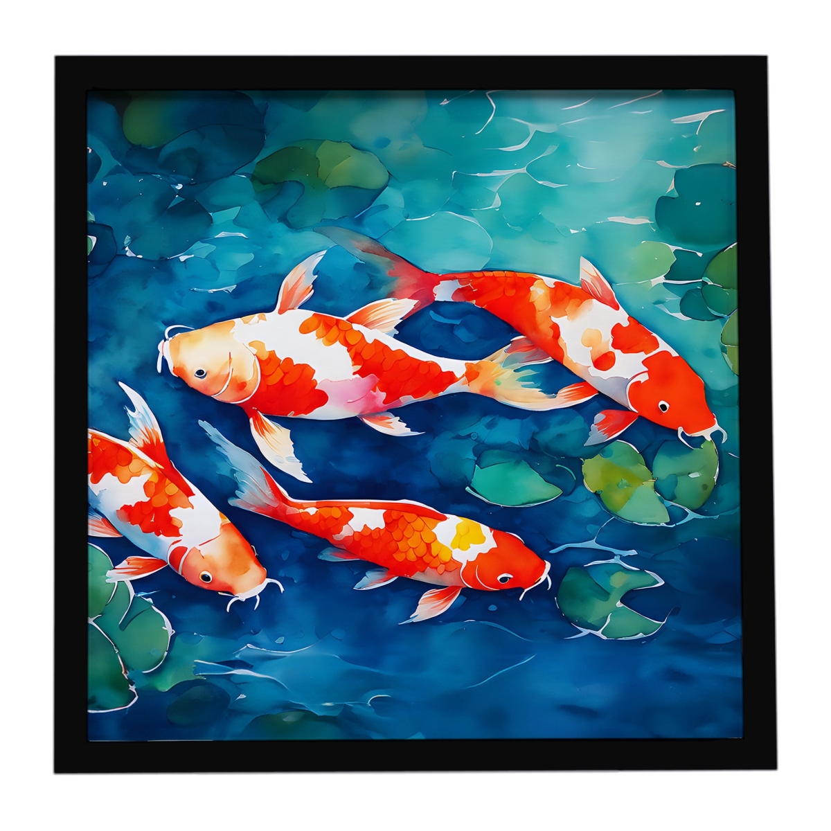 DAC2800MFP88 8 x 8 in. Koi Fish Framed Metal Print