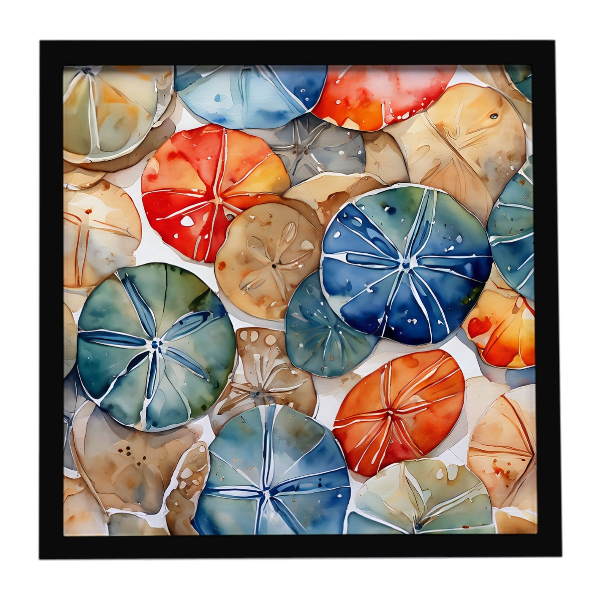 DAC2820MFP88 8 x 8 in. Sand Dollars Framed Metal Print