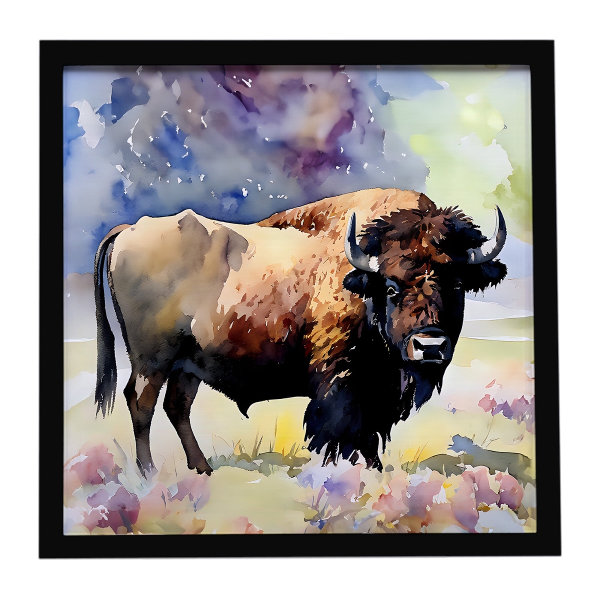 DAC2873MFP88 8 x 8 in. American Bison Framed Metal Print