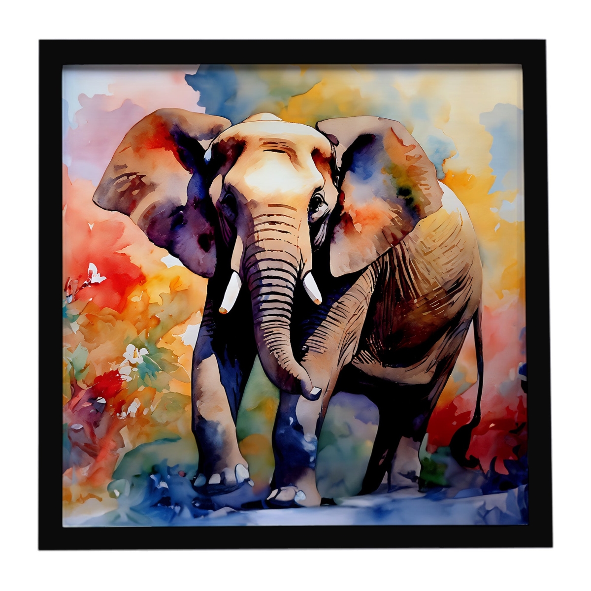 DAC2906MFP88 8 x 8 in. Elephant Framed Metal Print