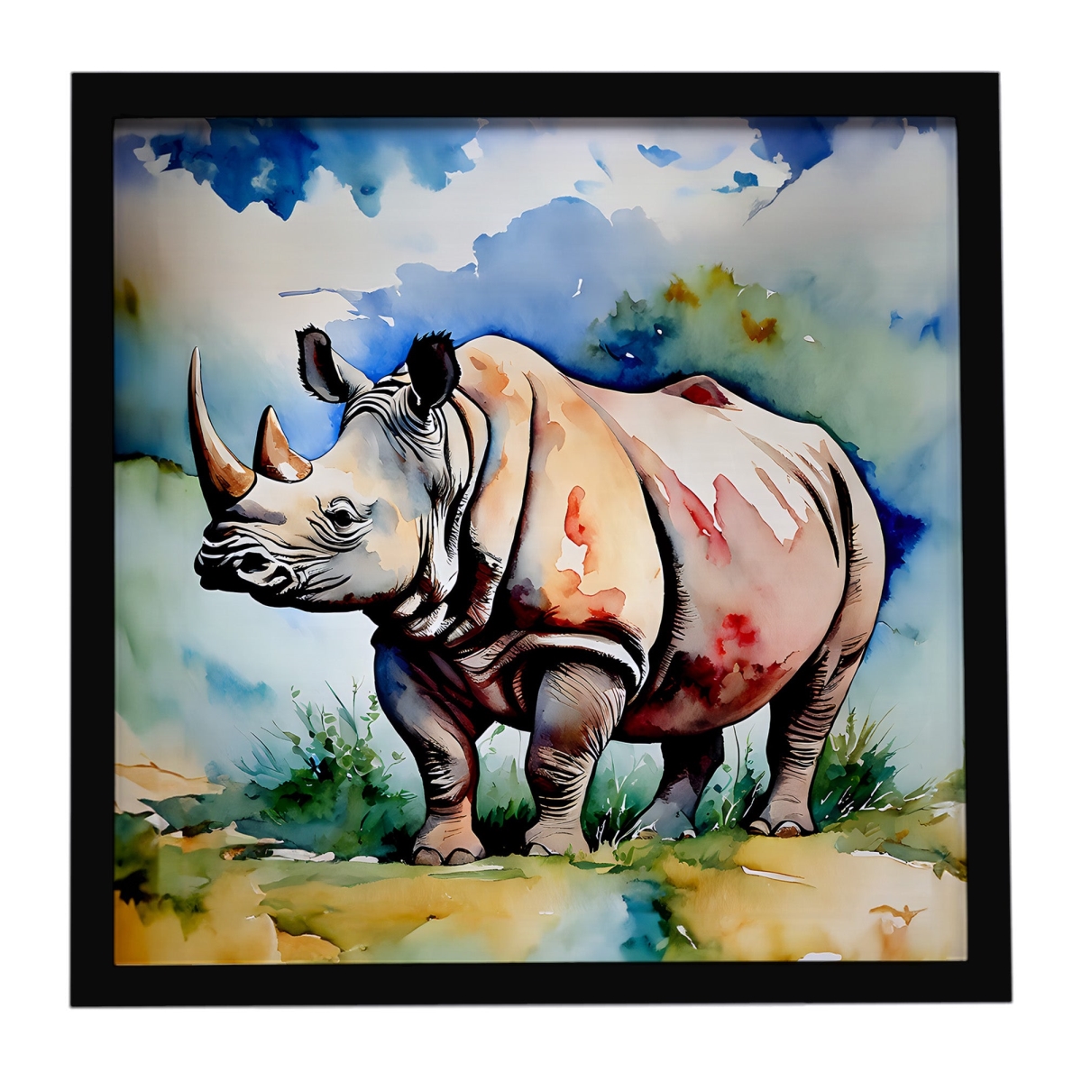 DAC2981MFP88 8 x 8 in. Rhinoceros Framed Metal Print