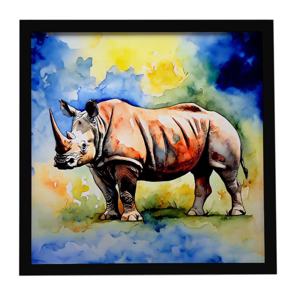 DAC2982MFP88 8 x 8 in. Rhinoceros Framed Metal Print