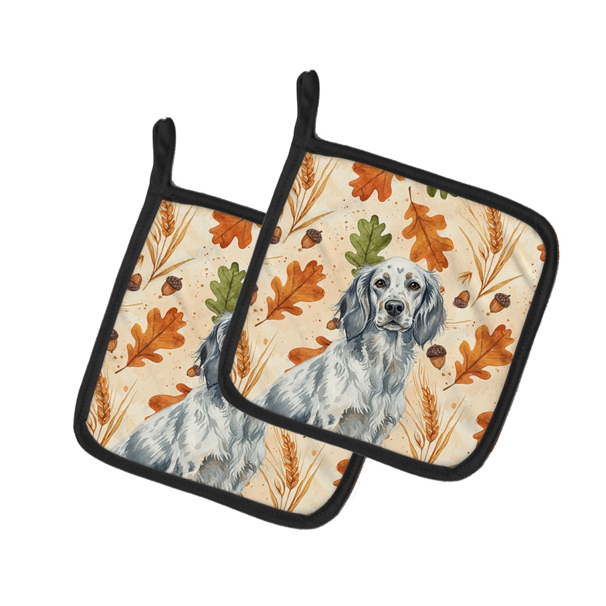 Picture of Carolines Treasures WDK7827PTHD 7.5 x 7.5 in. Blue Belton English Setter Heirloom Fall Pair of Pot Holders