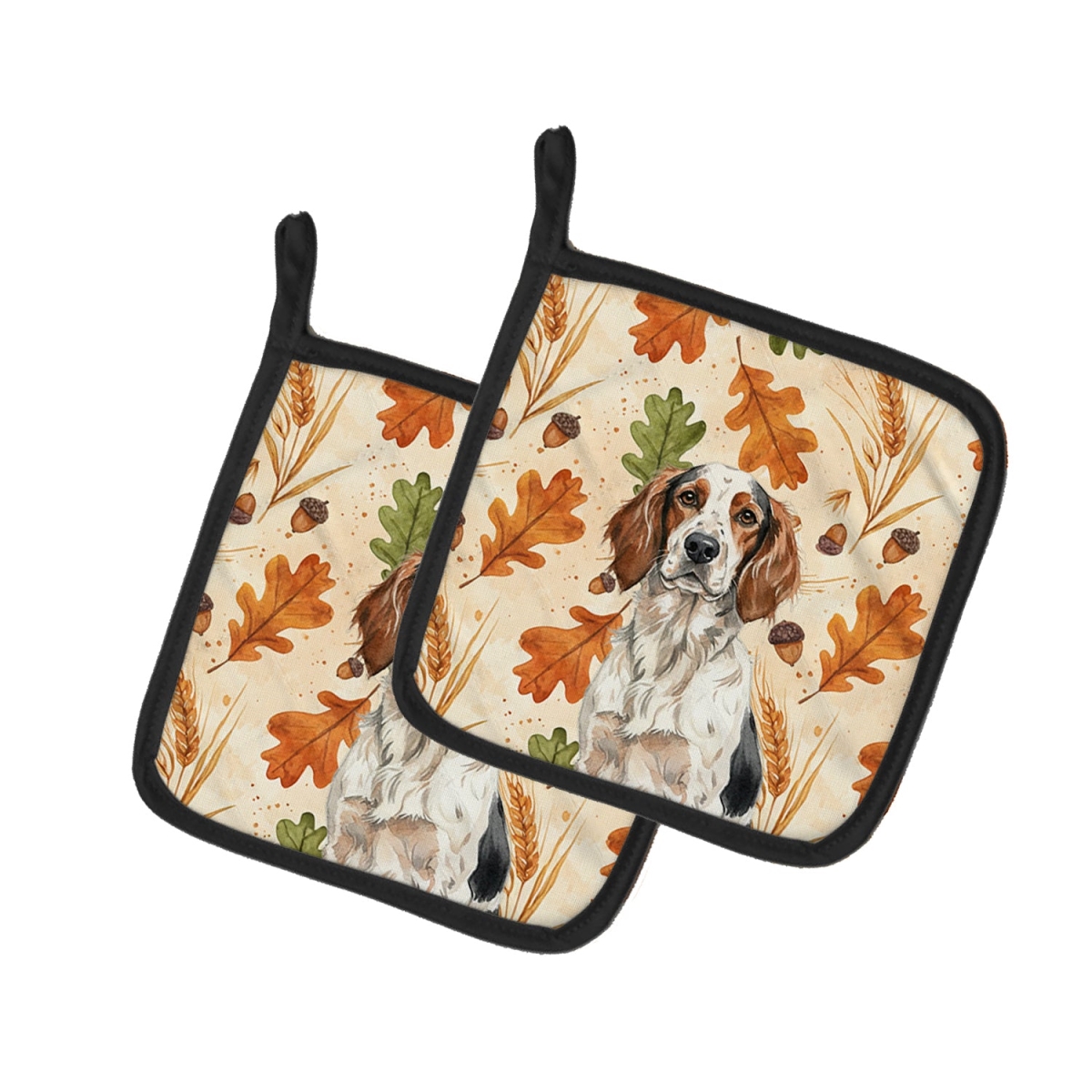 Picture of Carolines Treasures WDK7831PTHD 7.5 x 7.5 in. Tricolor English Setter Heirloom Fall Pair of Pot Holders
