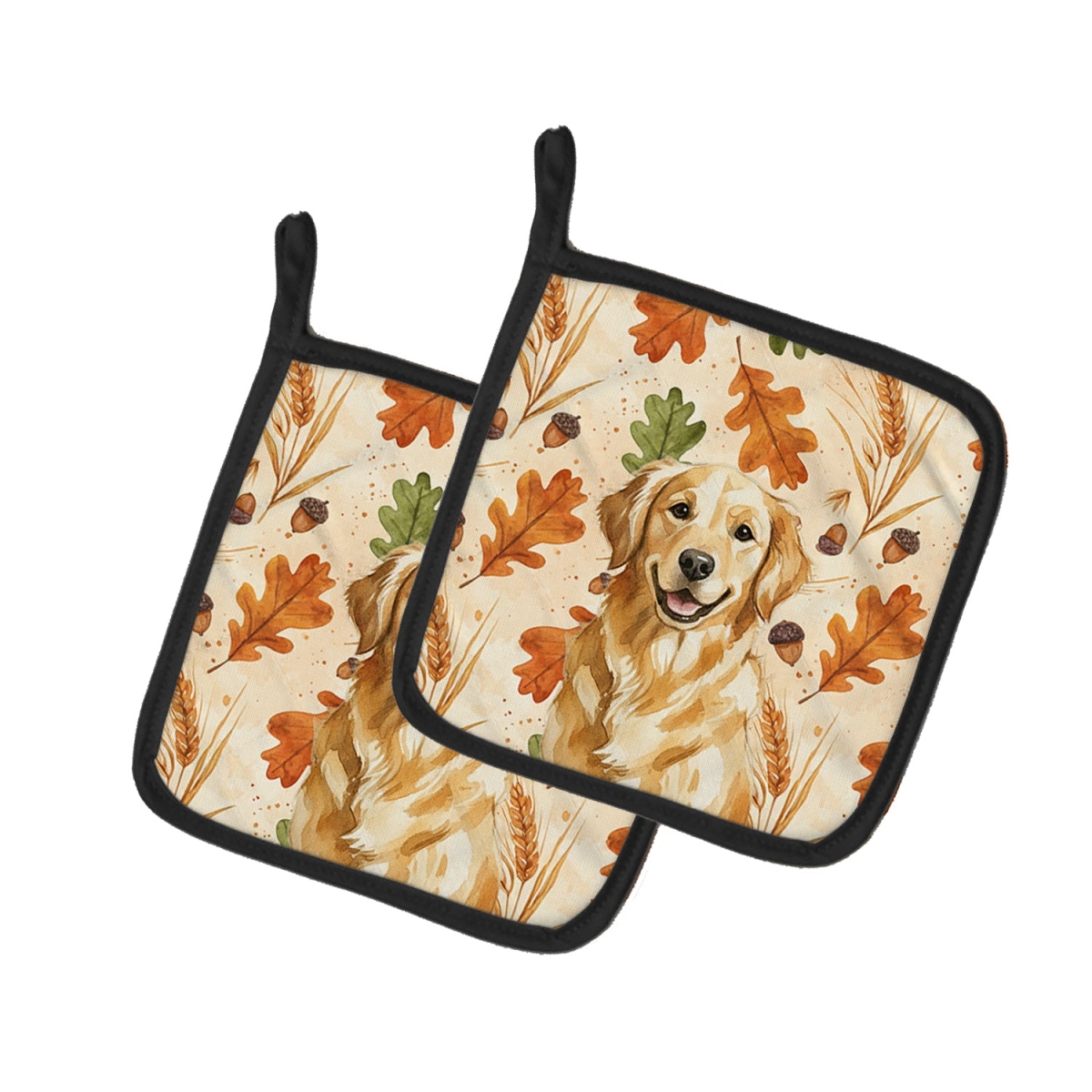 Picture of Carolines Treasures WDK7851PTHD 7.5 x 7.5 in. Golden Retriever Heirloom Fall Pair of Pot Holders