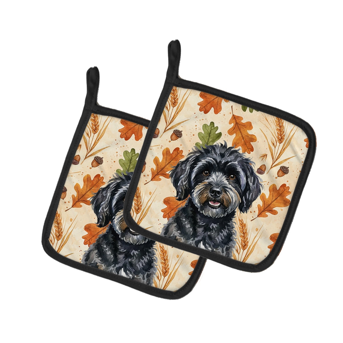 Picture of Carolines Treasures WDK7867PTHD 7.5 x 7.5 in. Black Havanese Heirloom Fall Pair of Pot Holders
