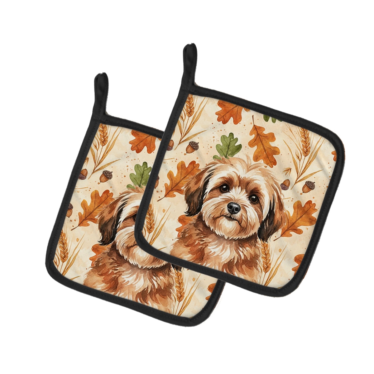 Picture of Carolines Treasures WDK7869PTHD 7.5 x 7.5 in. Sable Havanese Heirloom Fall Pair of Pot Holders