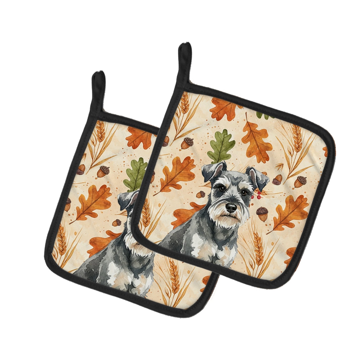 Picture of Carolines Treasures WDK7919PTHD 7.5 x 7.5 in. Miniature Schnauzer Heirloom Fall Pair of Pot Holders