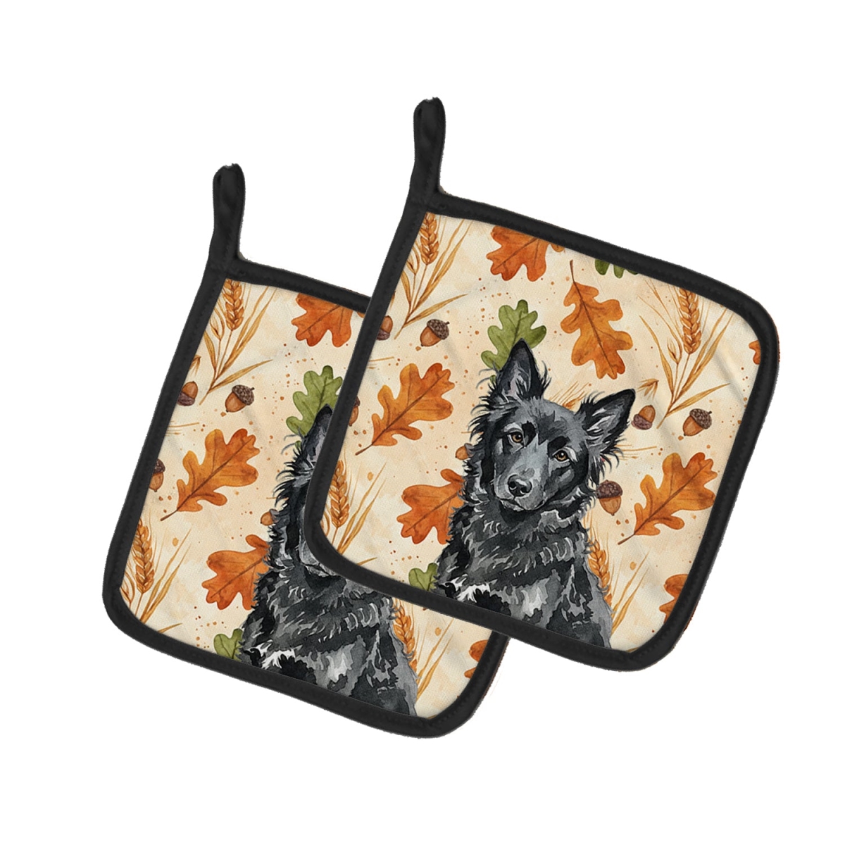 Picture of Carolines Treasures WDK7920PTHD 7.5 x 7.5 in. Mudi Heirloom Fall Pair of Pot Holders