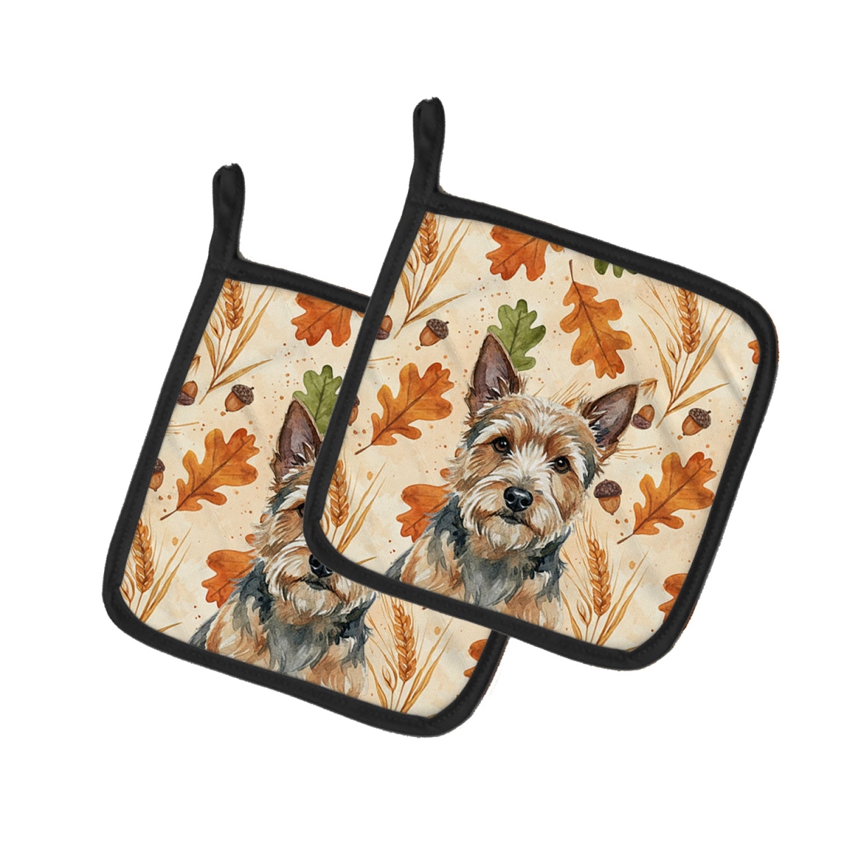 Picture of Carolines Treasures WDK7933PTHD 7.5 x 7.5 in. Norwich Terrier Heirloom Fall Pair of Pot Holders