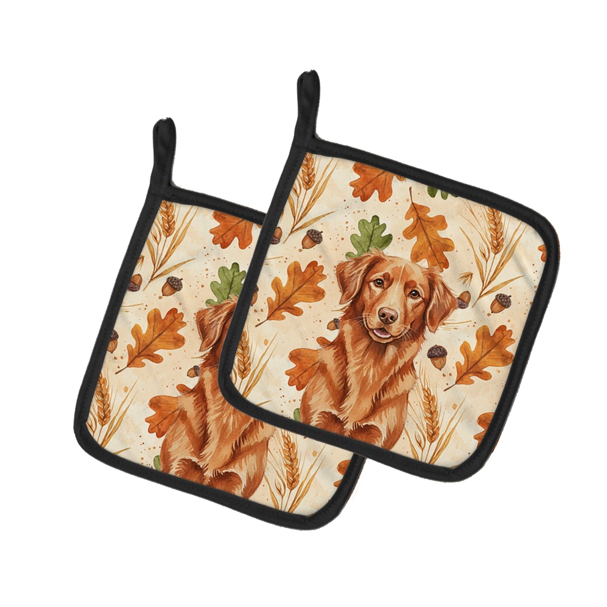 Picture of Carolines Treasures WDK7934PTHD 7.5 x 7.5 in. Copper Nova Scotia Duck Tolling Retriever Heirloom Fall Pair of Pot Holders