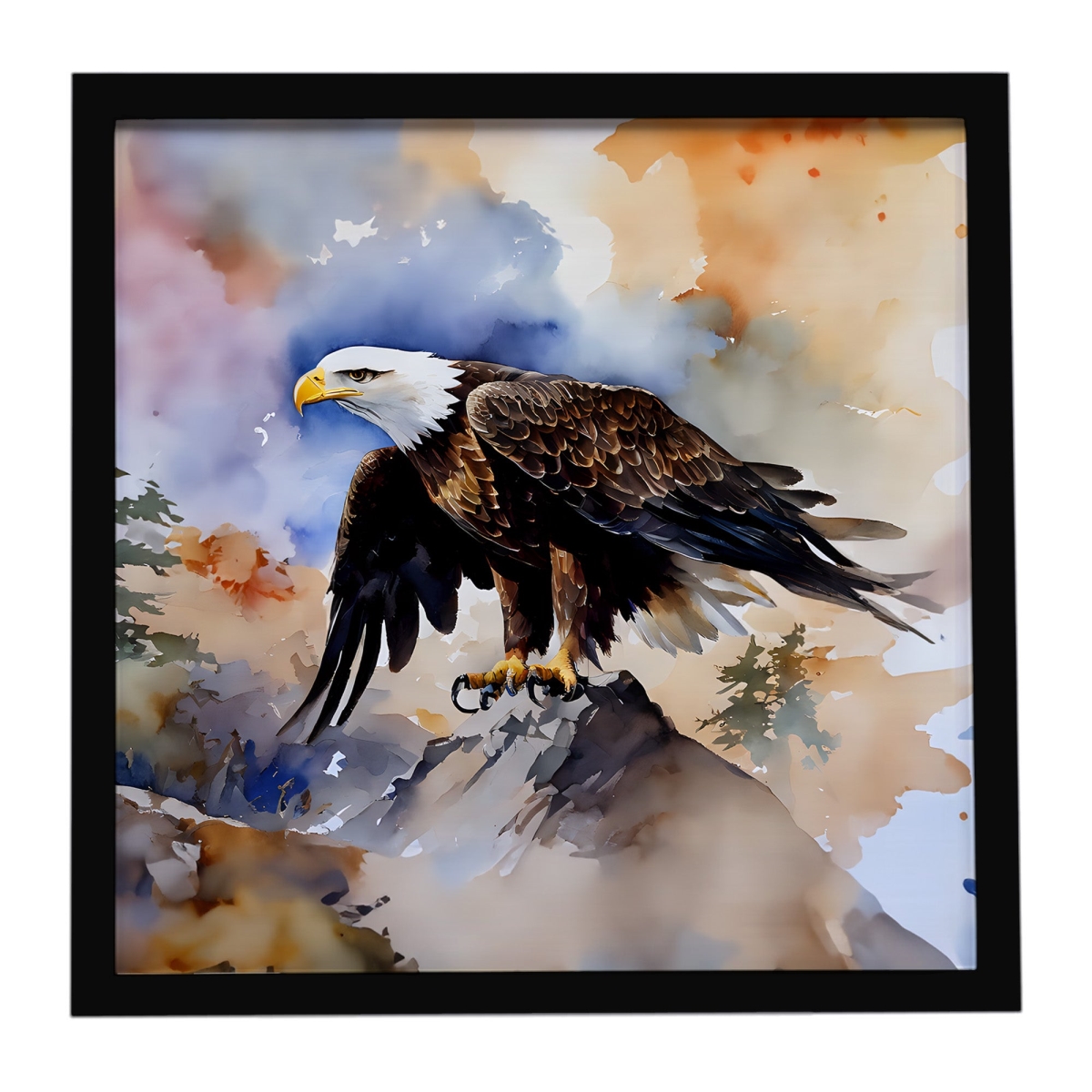 DAC3210MFP88 8 x 8 in. Eagle Framed Metal Print
