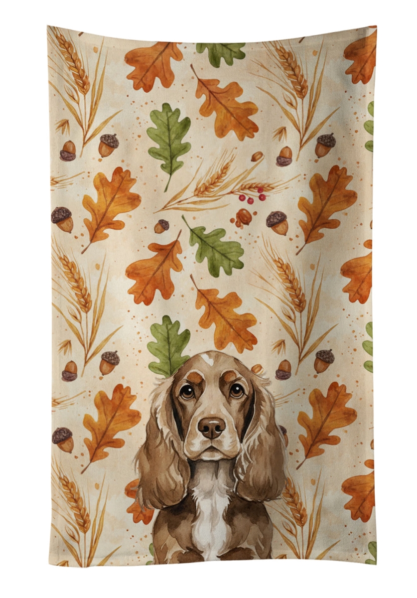WDK7783KTWL 25 x 15 in. Chocolate Cocker Spaniel Heirloom Fall Kitchen Towel