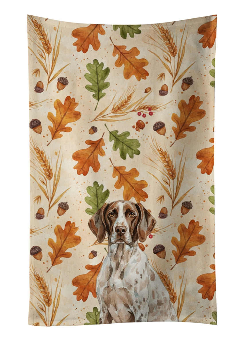 WDK7848KTWL 25 x 15 in. German Shorthaired Pointer Heirloom Fall Kitchen Towel