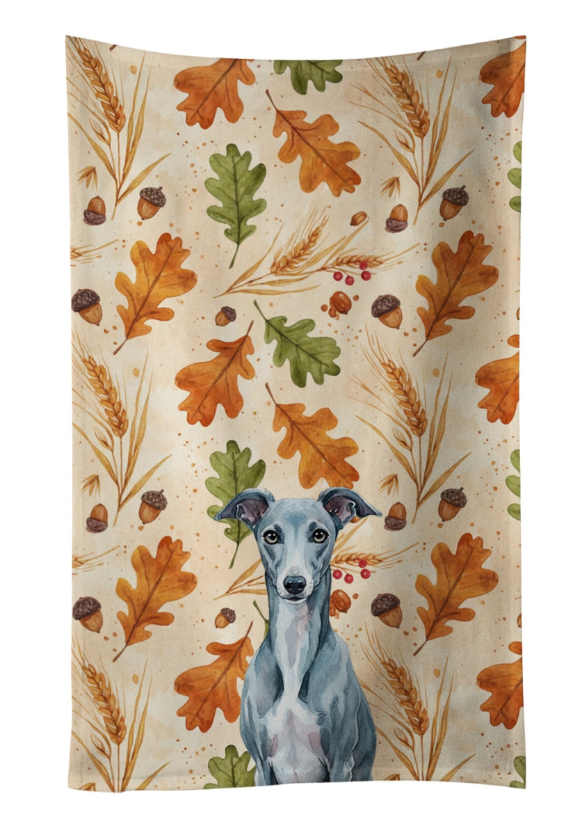 WDK8052KTWL 25 x 15 in. Blue Whippet Heirloom Fall Kitchen Towel
