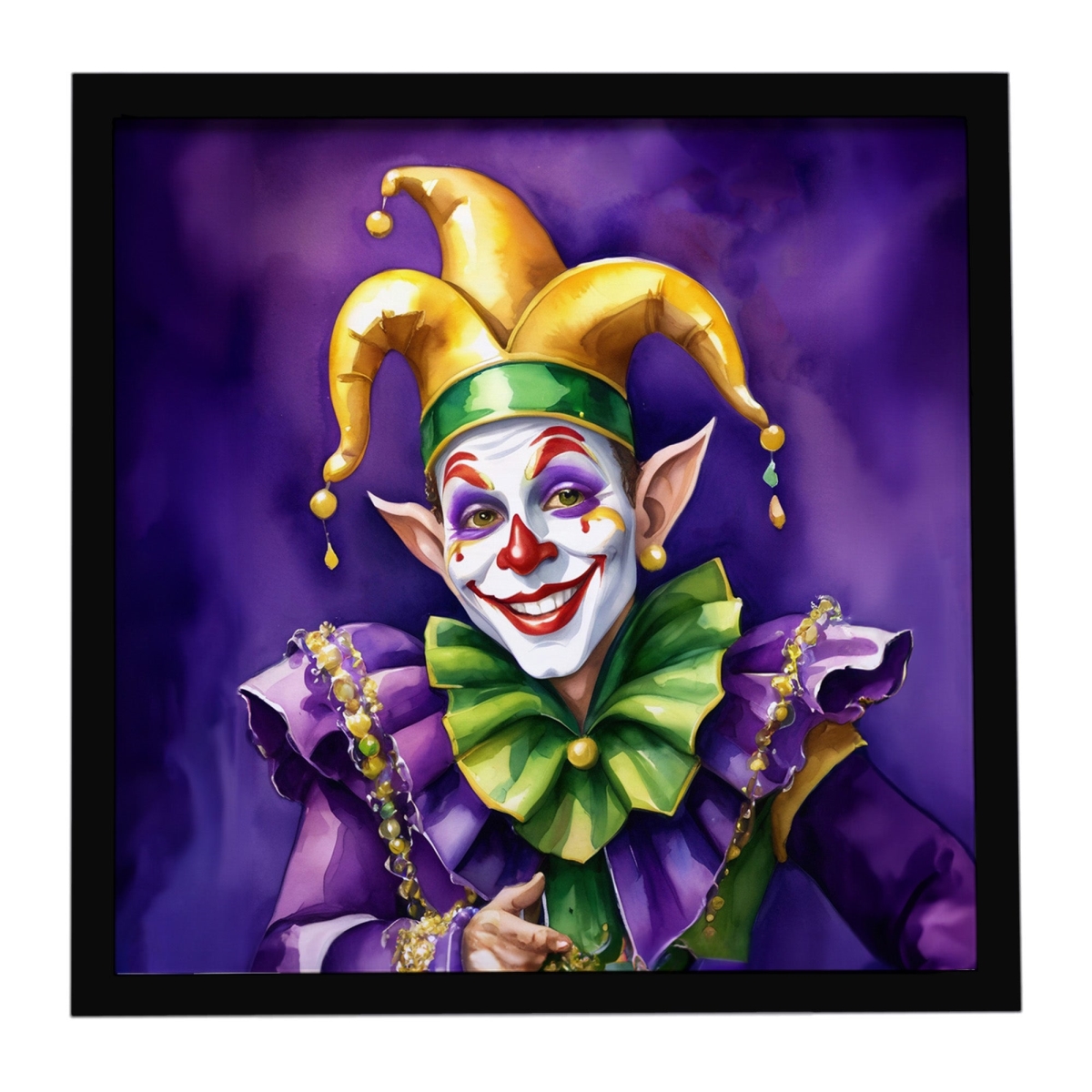 DAC5233MFP88 8 x 8 in. Jester Mardi Gras Framed Metal Print