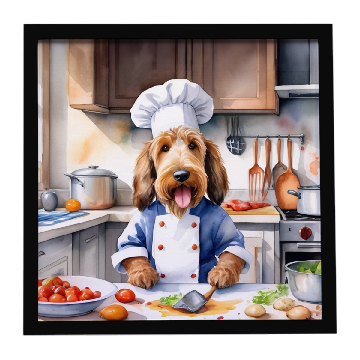 DAC6295MFP88 8 x 8 in. Otterhound The Chef Framed Metal Print
