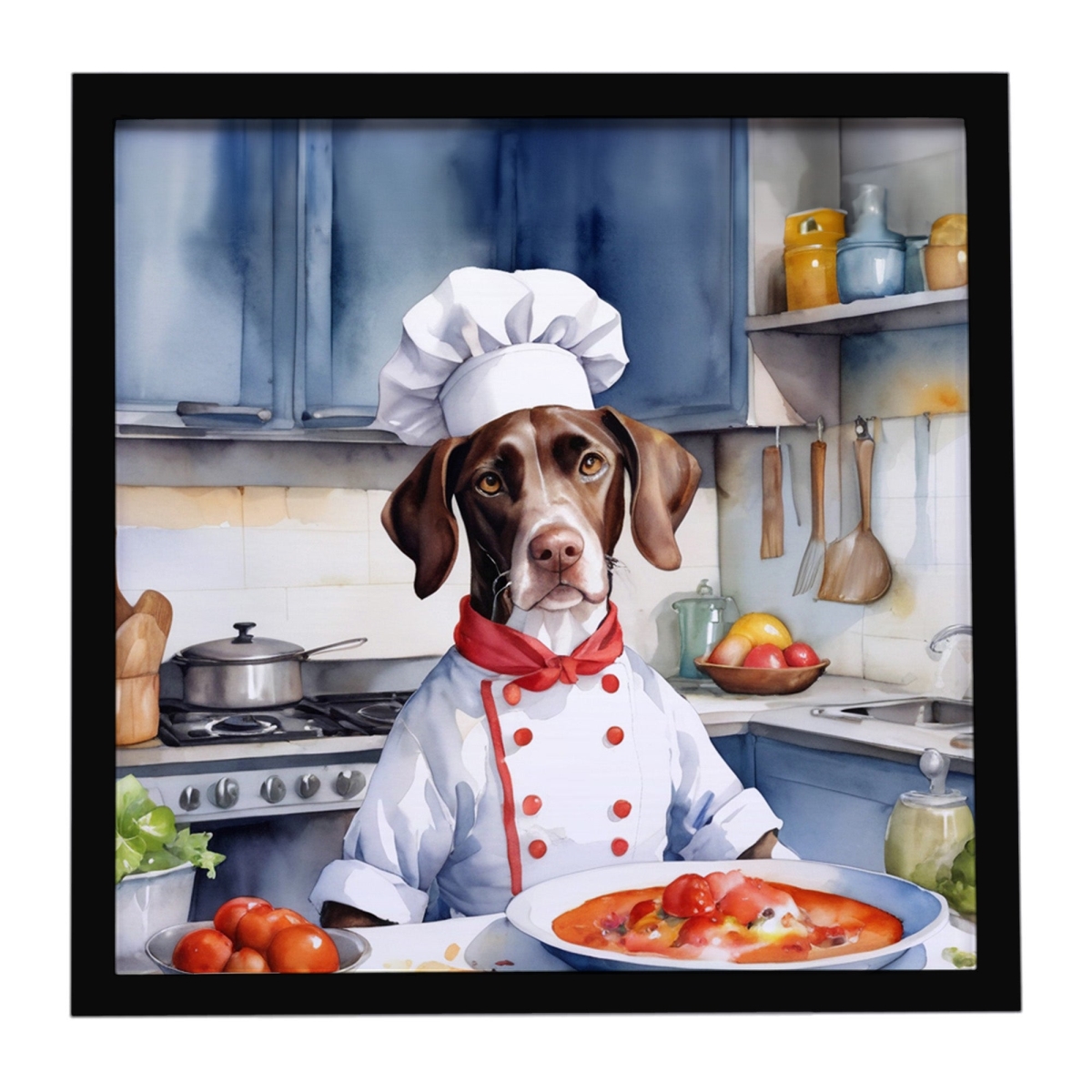 DAC6299MFP88 8 x 8 in. Pointer The Chef Framed Metal Print
