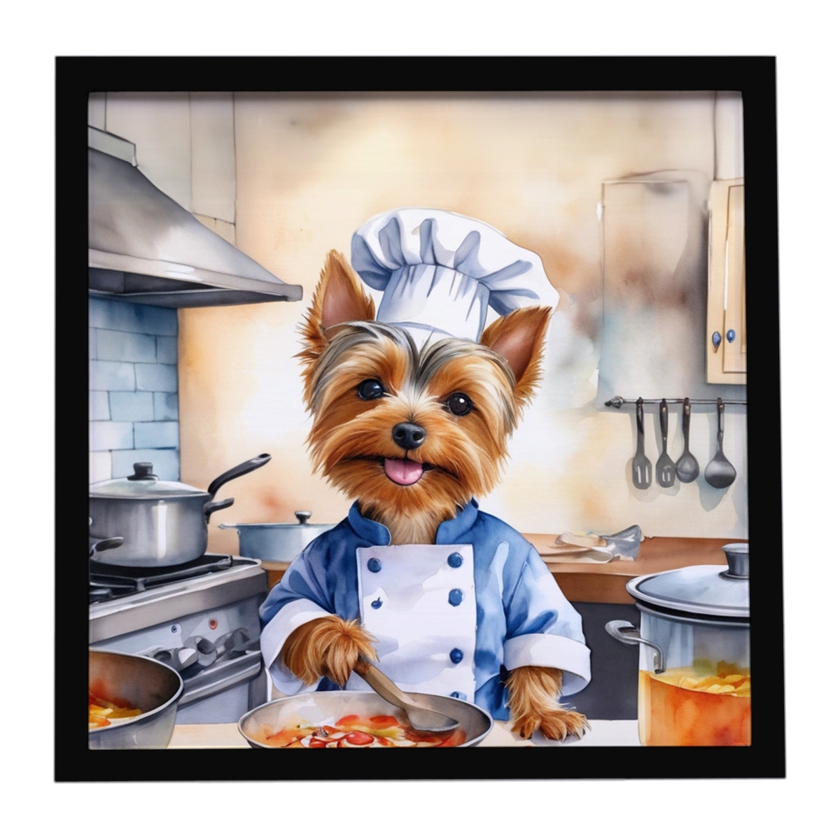 DAC6329MFP88 8 x 8 in. Silky Terrier The Chef Framed Metal Print