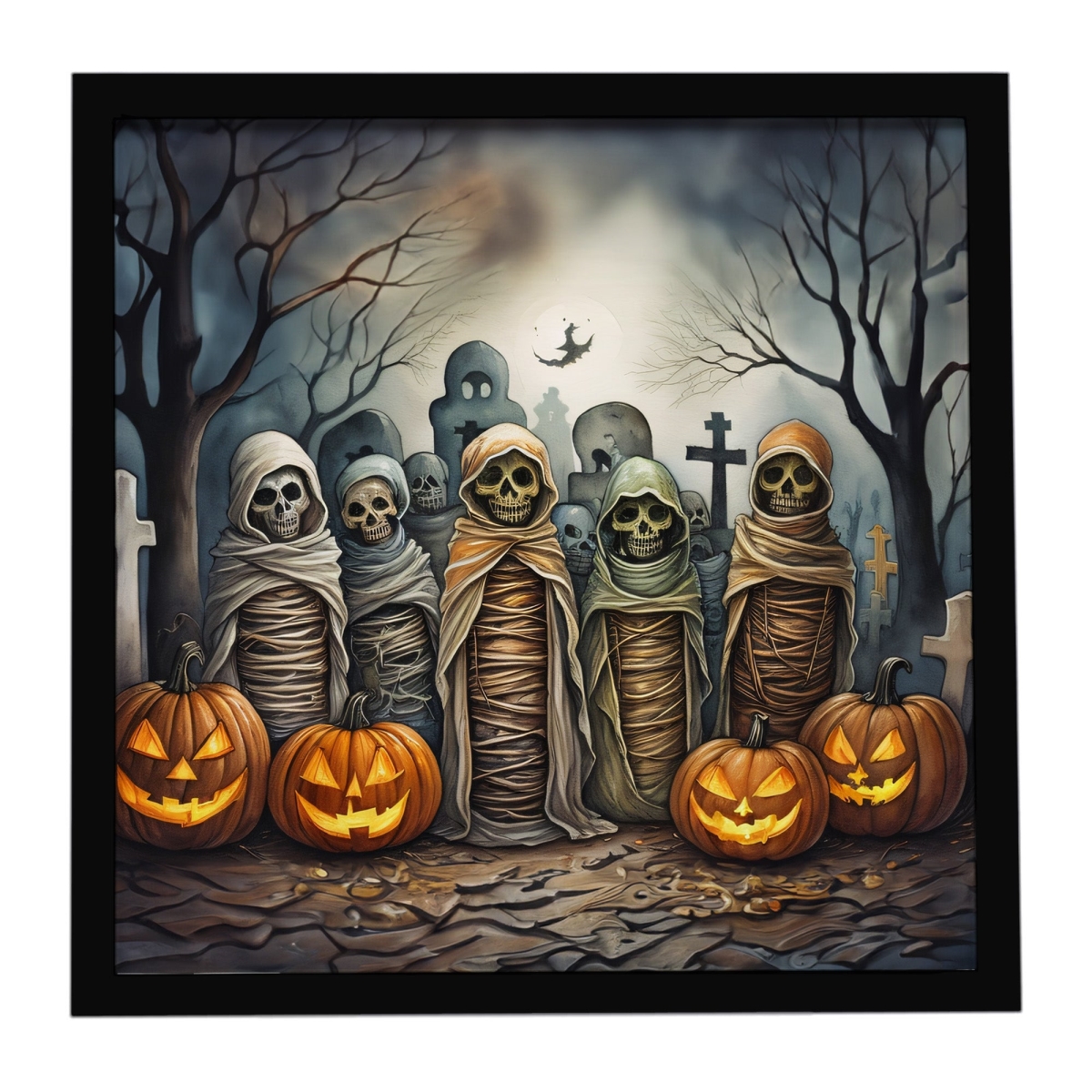 DAC2258MFP88 8 x 8 in. Mummies Spooky Halloween Framed Metal Print