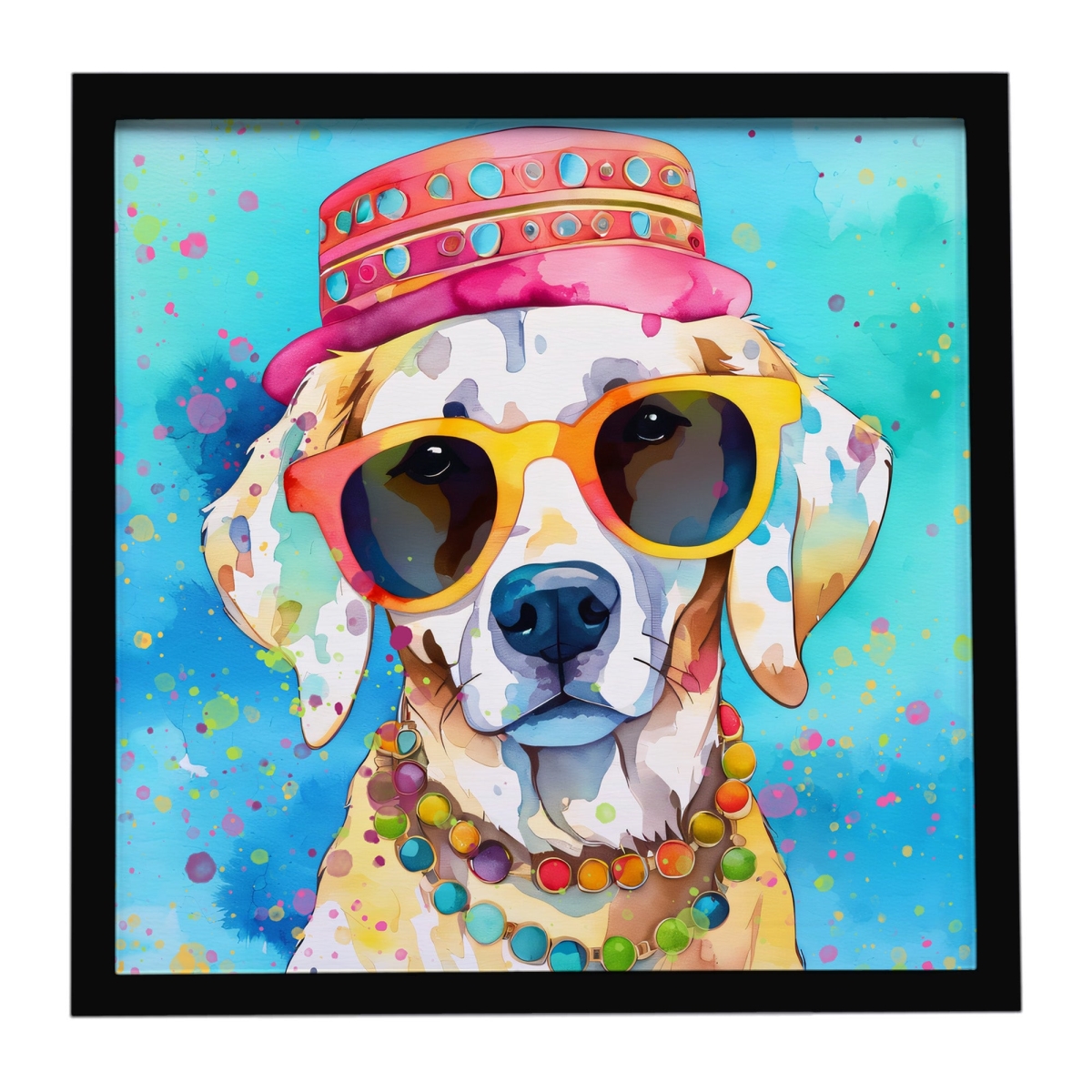 DAC2583MFP88 8 x 8 in. Hippie Dawg Framed Metal Print