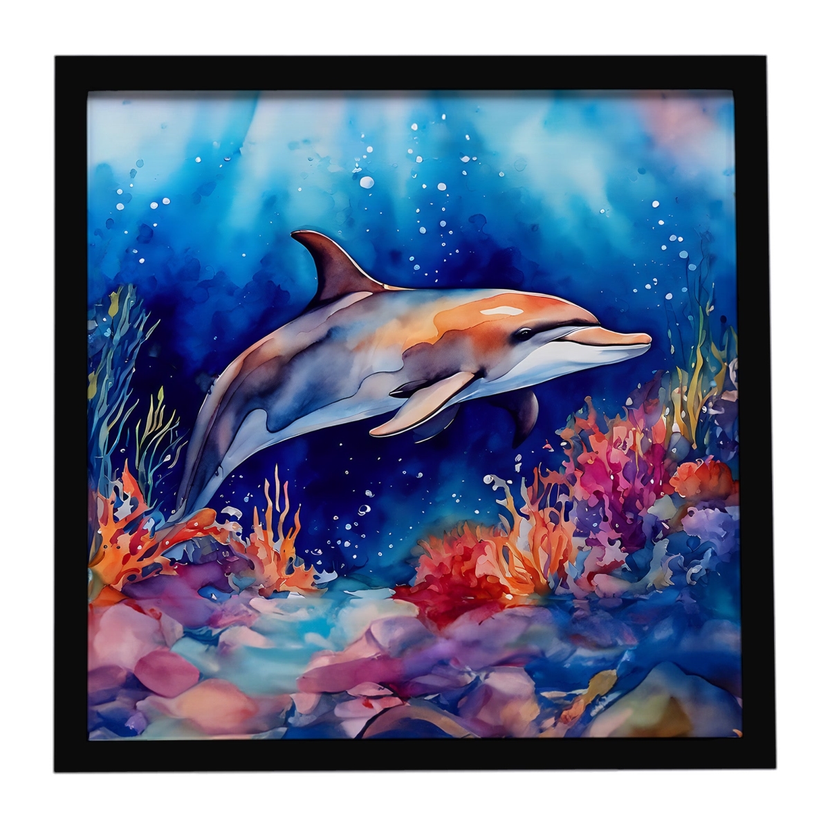 DAC2783MFP88 8 x 8 in. Dolphin Framed Metal Print