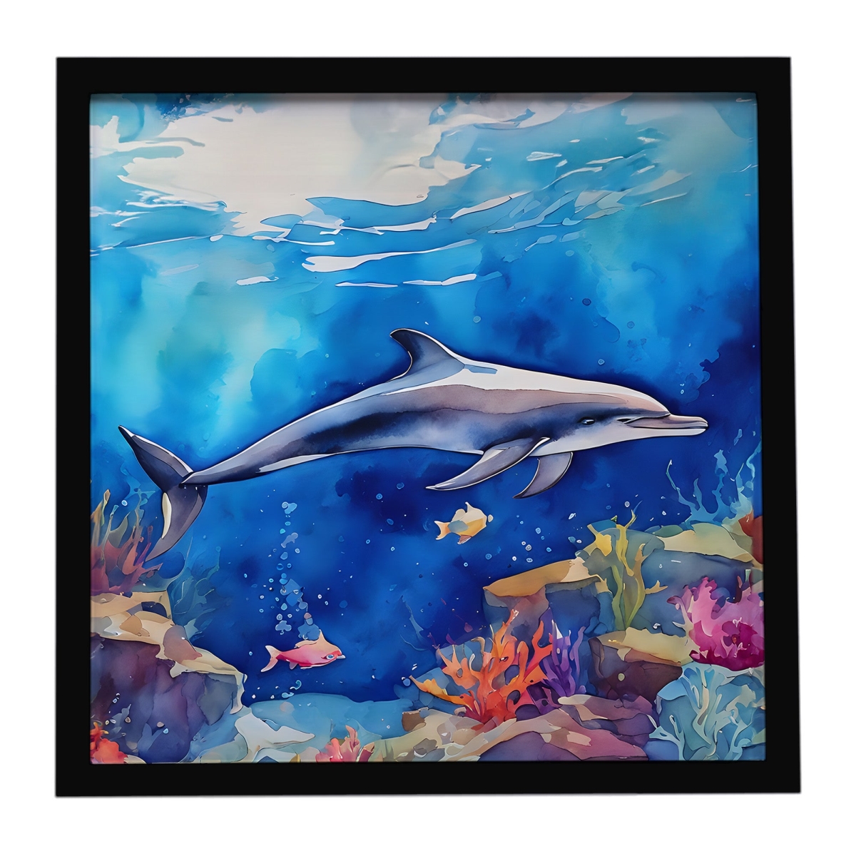 DAC2785MFP88 8 x 8 in. Dolphin Framed Metal Print